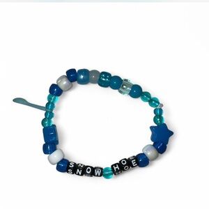 Blue and White rave Kandi Beaded Bracelet